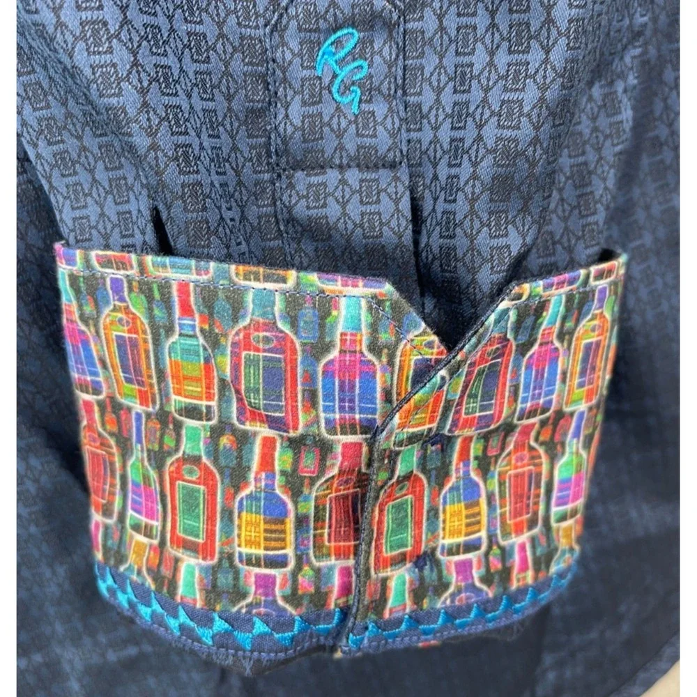 NWT‎ Robert Graham Men's Callaghan Shirt 3XL Blue Classic Fit Long Sleeve
